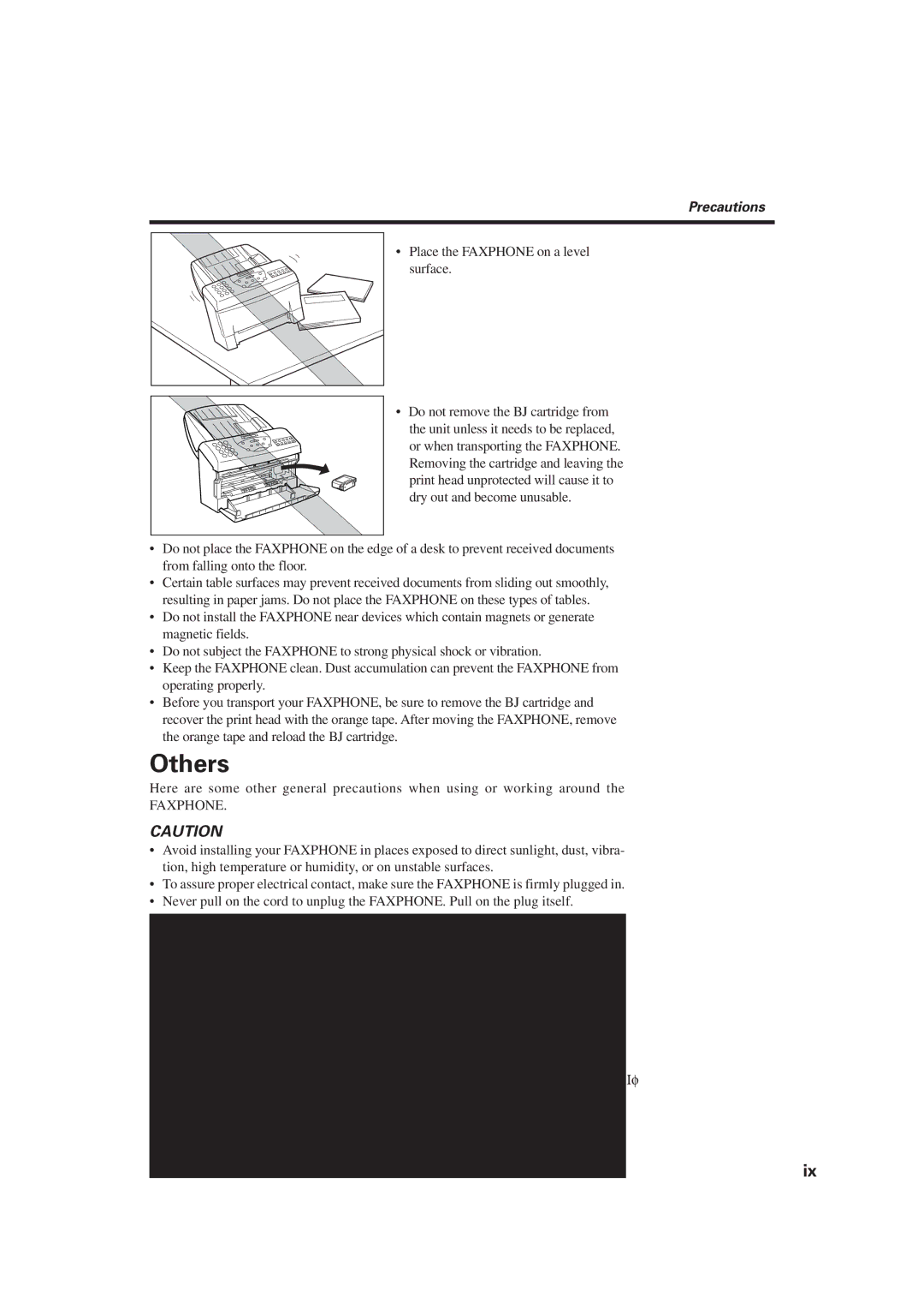 Canon B640 manual Others, Precautions 