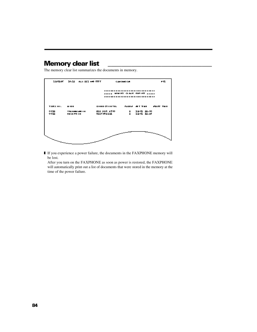 Canon B640 manual Memory clear list 