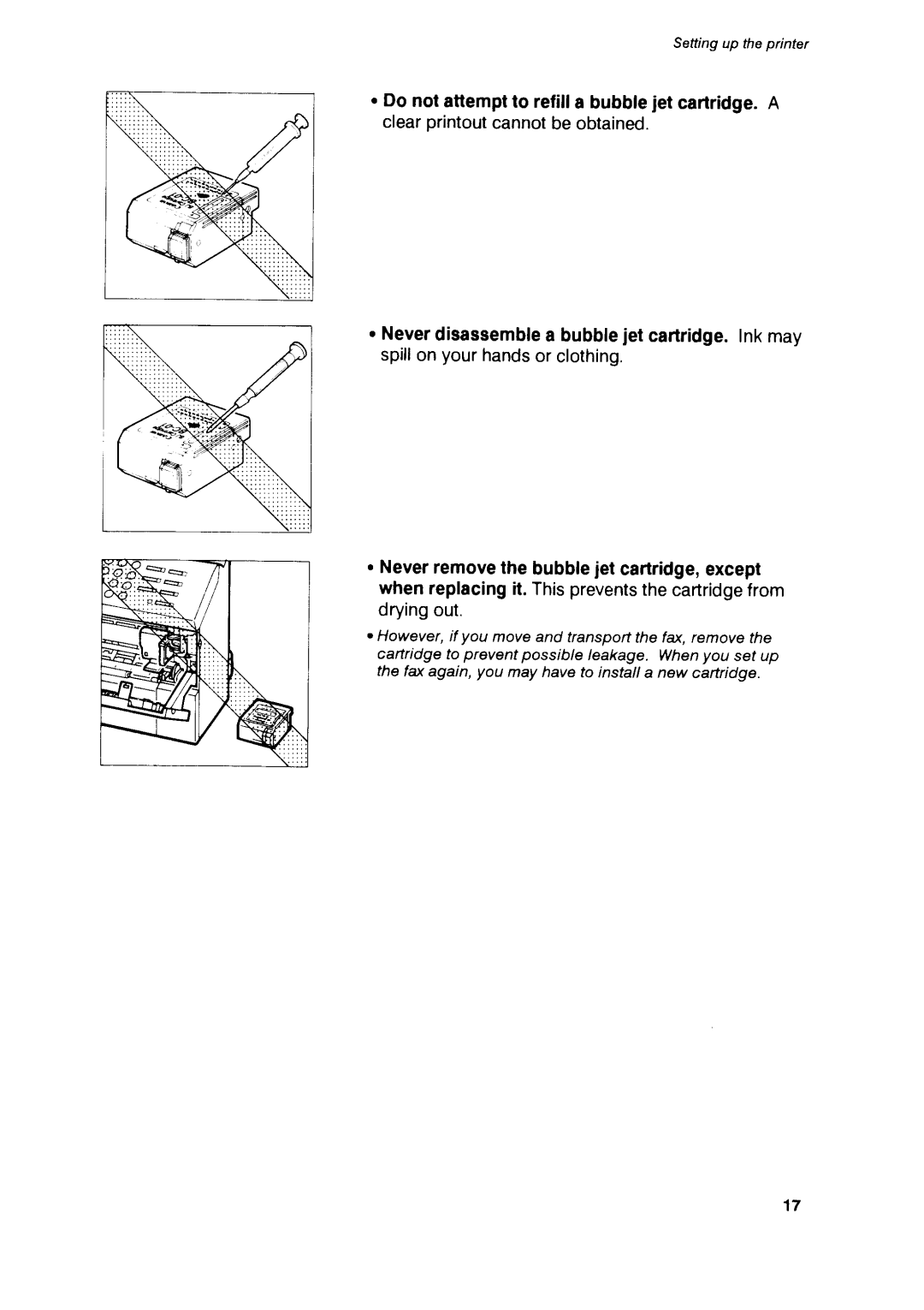 Canon B75 manual Settingup theprinter 
