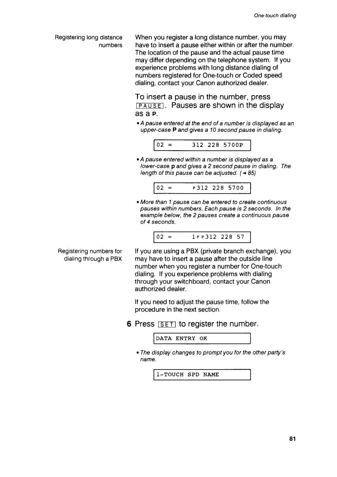 Canon B75 manual Pressrcr-rTtto registerthenumber 