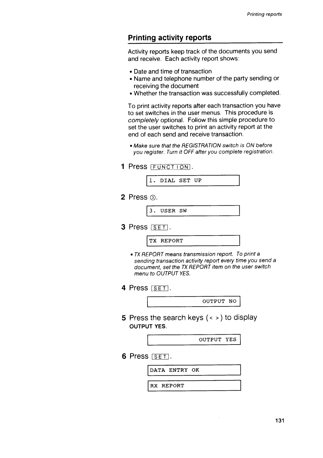 Canon B75 manual PressrcEn, Printingactivityreports, Pressrru-Ner-mNl, Pressls€-T-l, Press Tset 