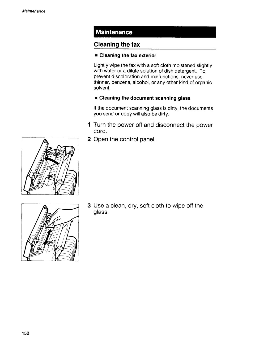 Canon B75 manual Cleaningthefax, Usea clean,dry,softclothto wioe off the grass 