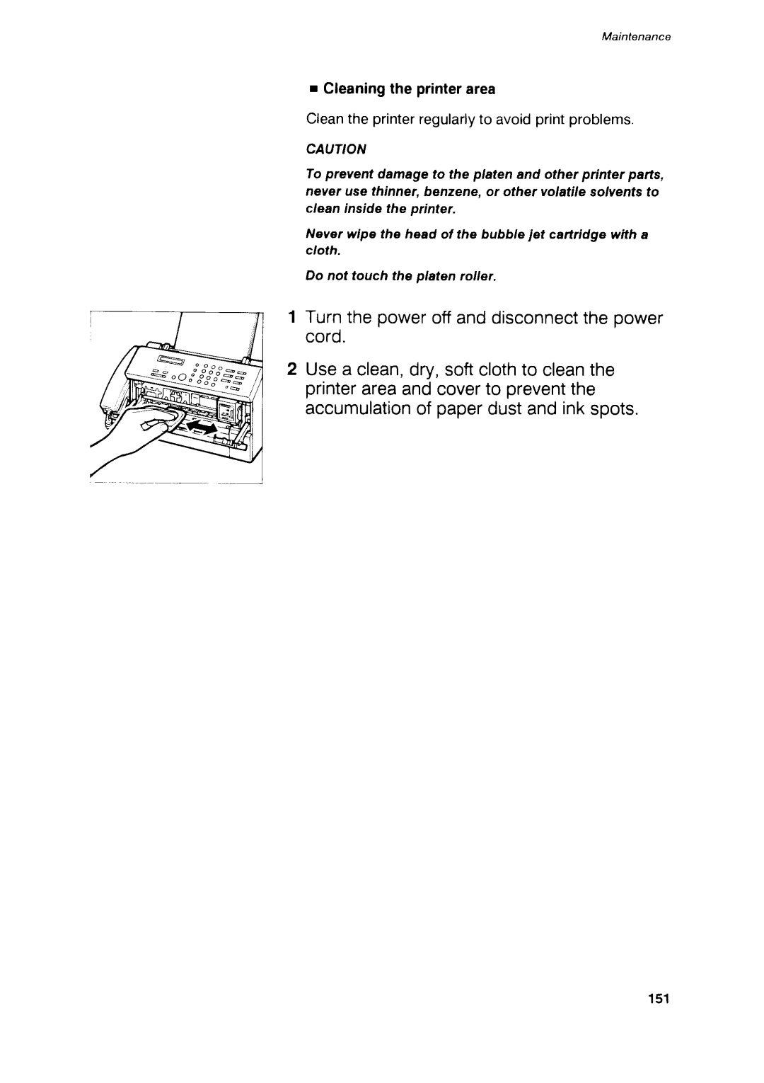 Canon B75 manual Maintenance 