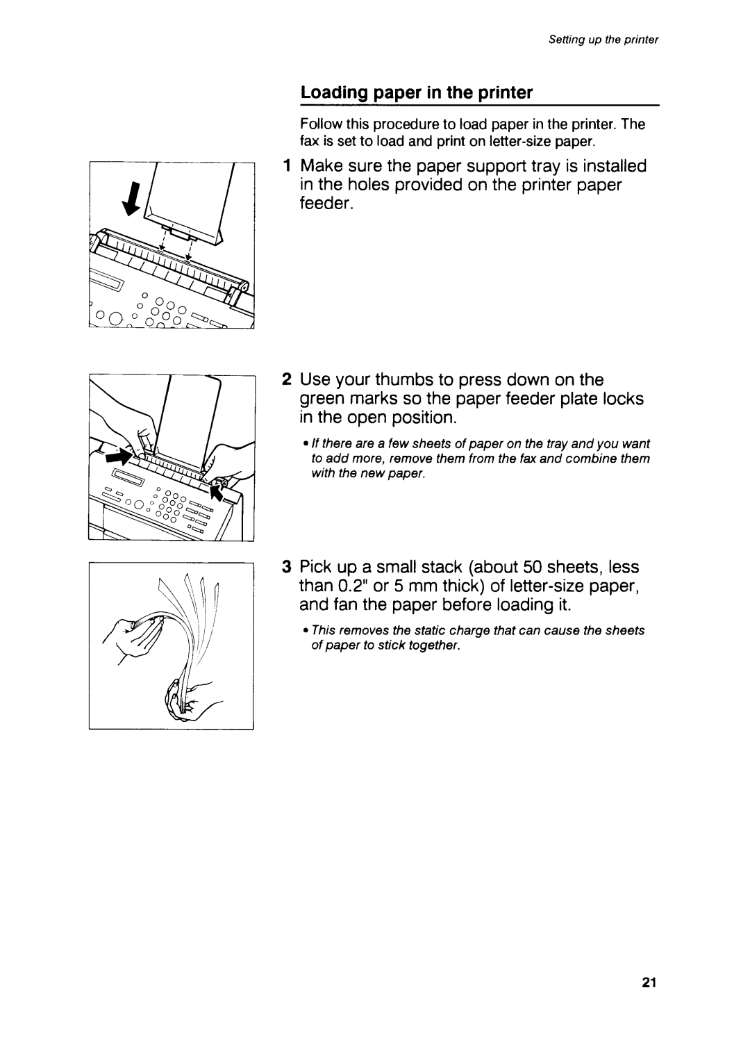 Canon B75 manual €x==, Loadingpaperin the printer 