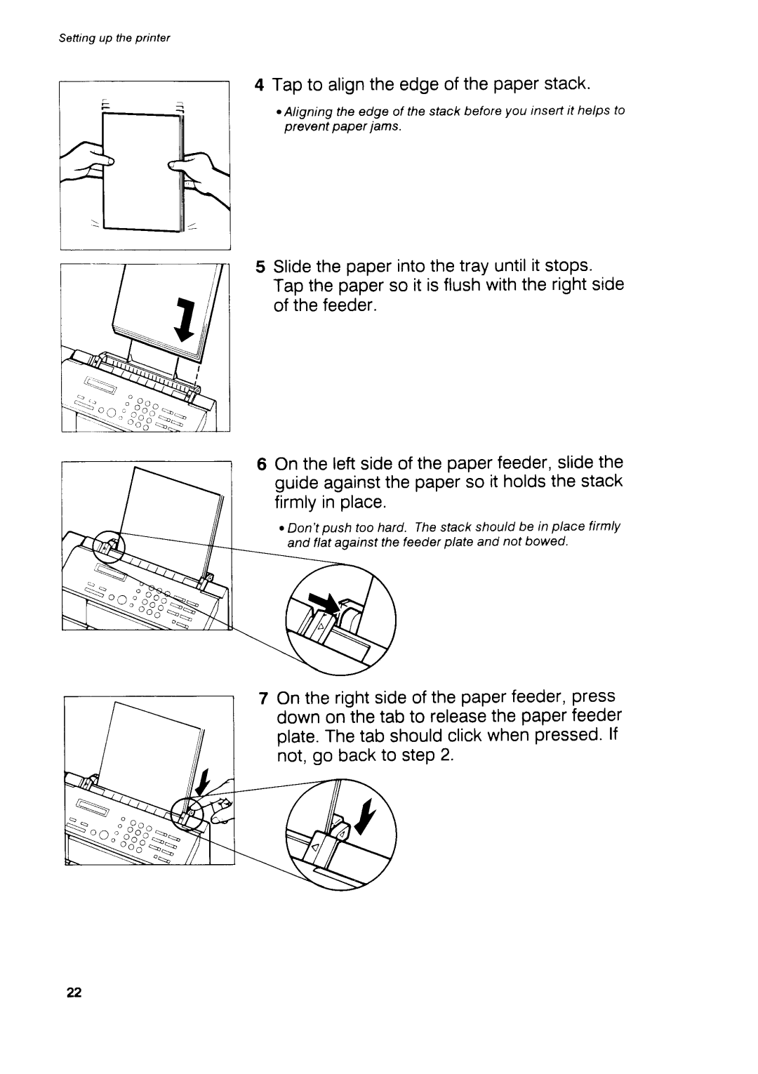 Canon B75 manual Tapto aligntheedgeofthepaperstack, +Pii 