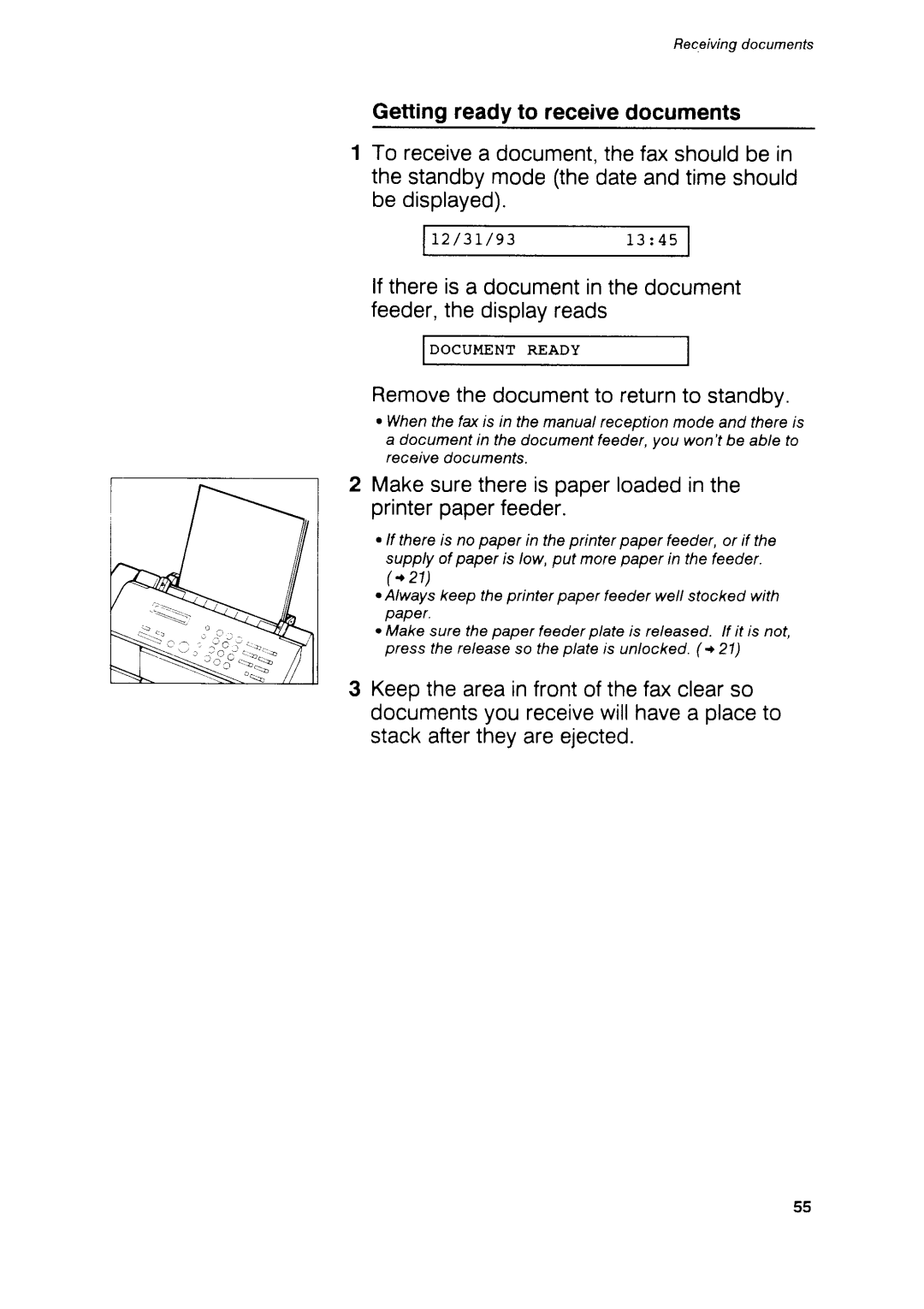 Canon B75 Lfthereisa documentinthedocument feeder,thedisplayreads, Makesurethereispaperloadedinthe printerpaperfeeder 