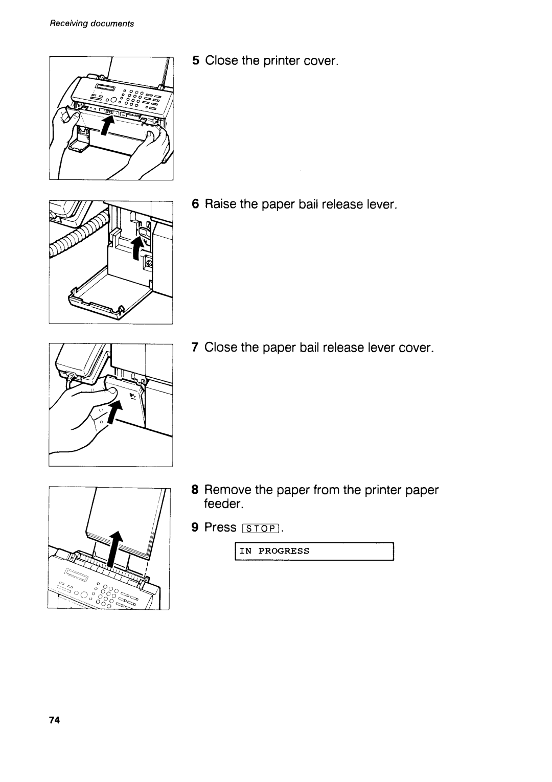 Canon B75 manual Progress 