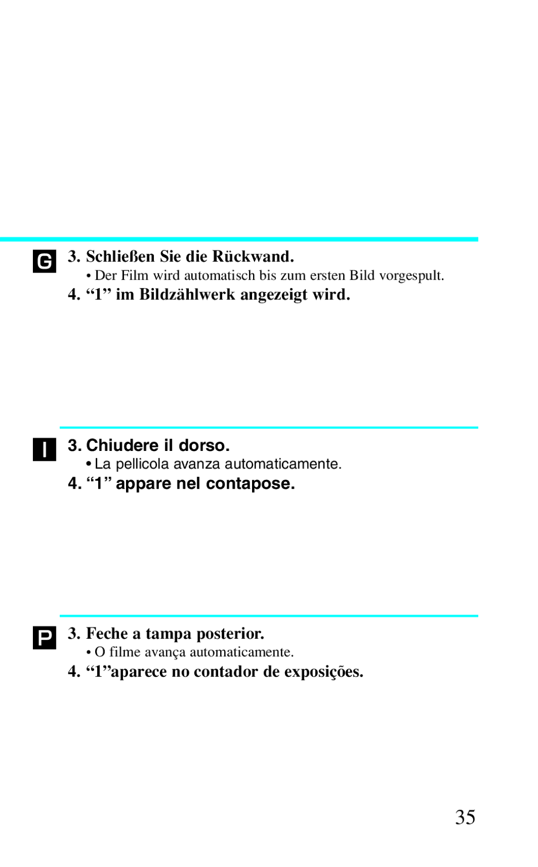 Canon BF-8 manual Chiudere il dorso, Appare nel contapose 