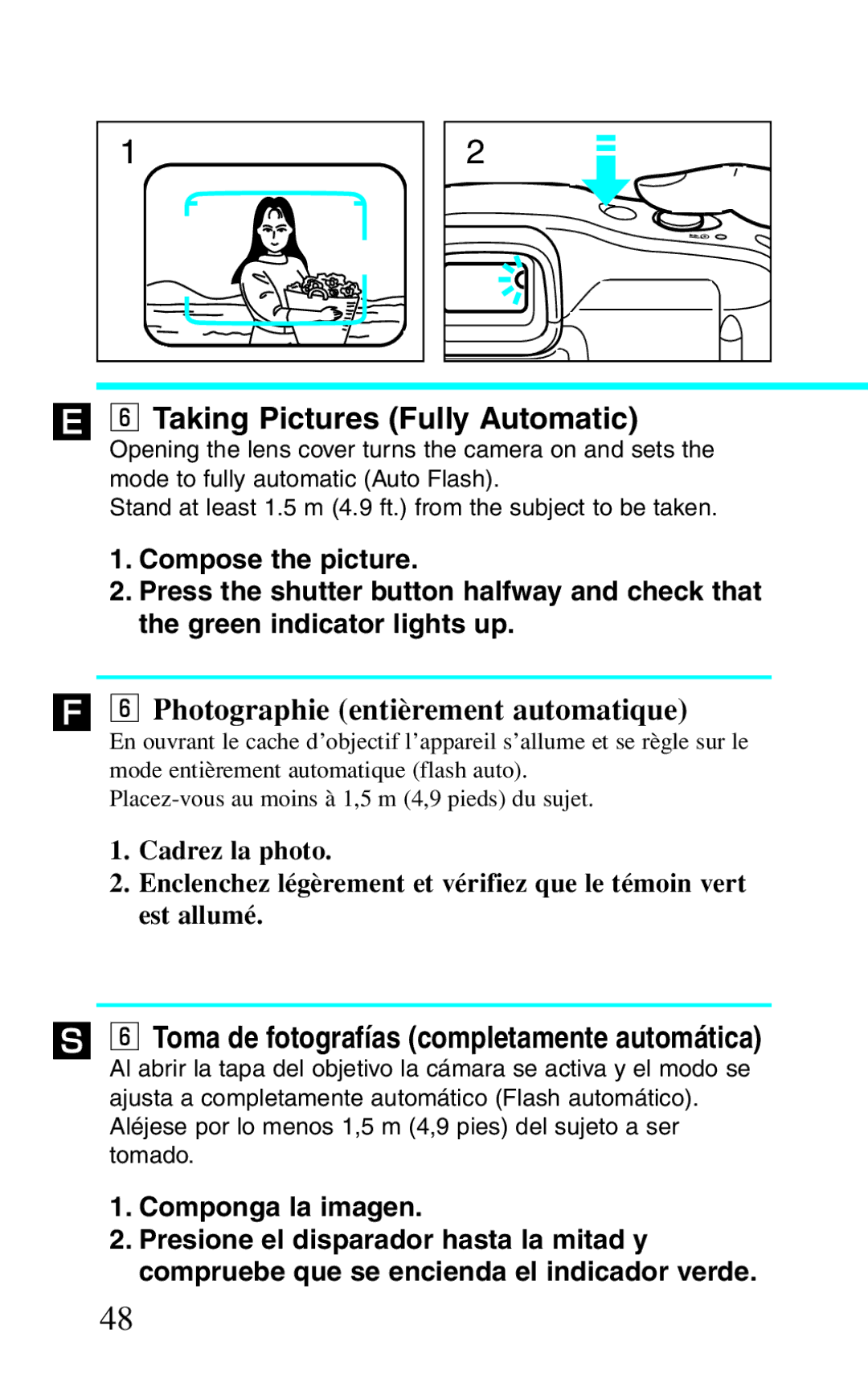 Canon BF-8 manual ´ n Taking Pictures Fully Automatic, Photographie entièrement automatique, Componga la imagen 