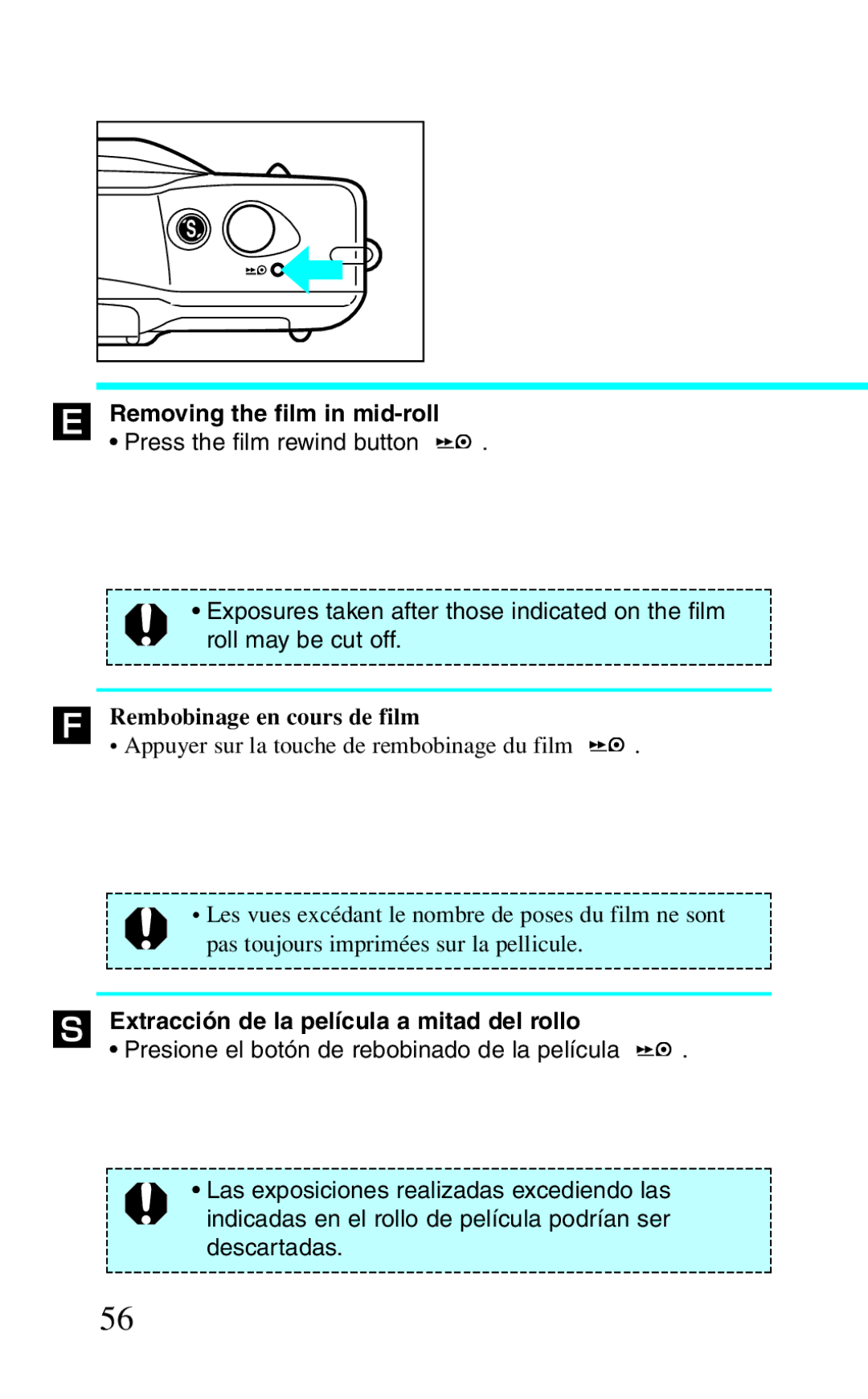 Canon BF-8 manual ´ Removing the film in mid-roll 