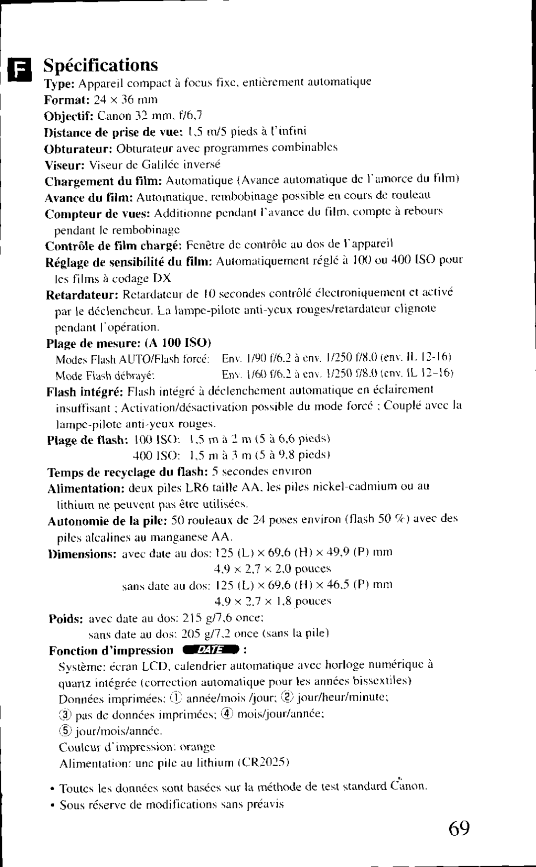 Canon BF-80 manual 