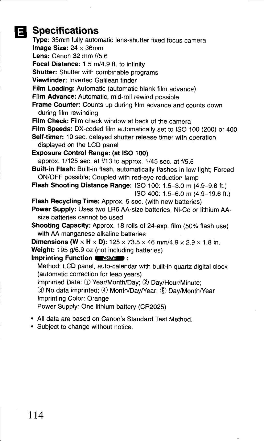 Canon BF-9S manual 