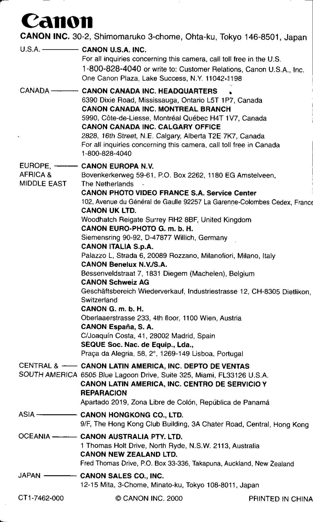 Canon BF-9S manual 