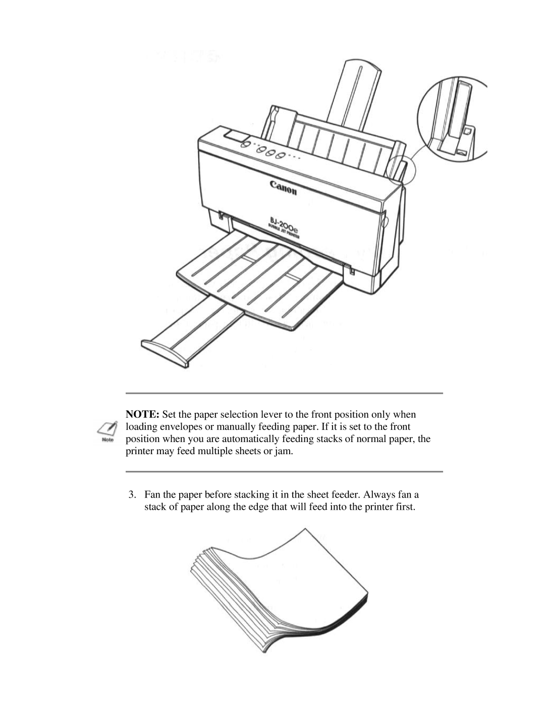 Canon BJ-200e user manual 