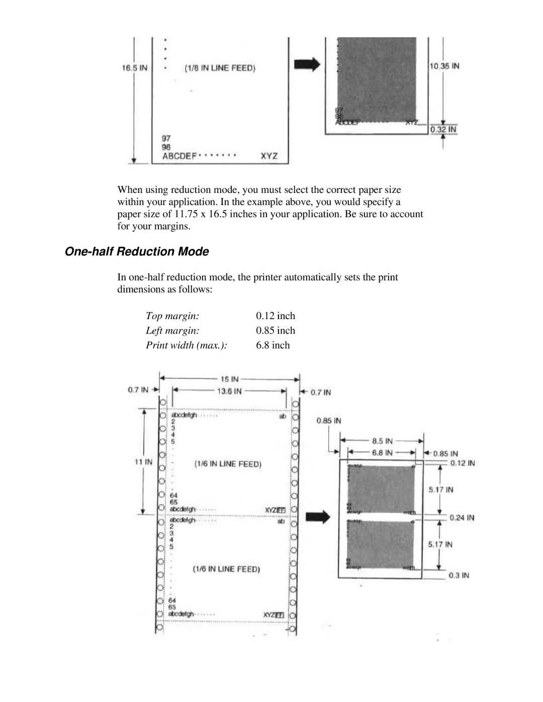 Canon BJ-200e user manual One-half Reduction Mode 