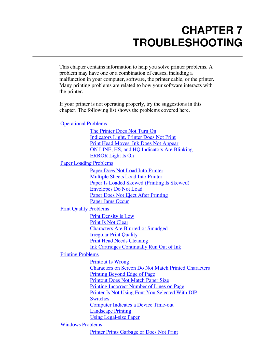 Canon BJ-200e user manual Chapter Troubleshooting 