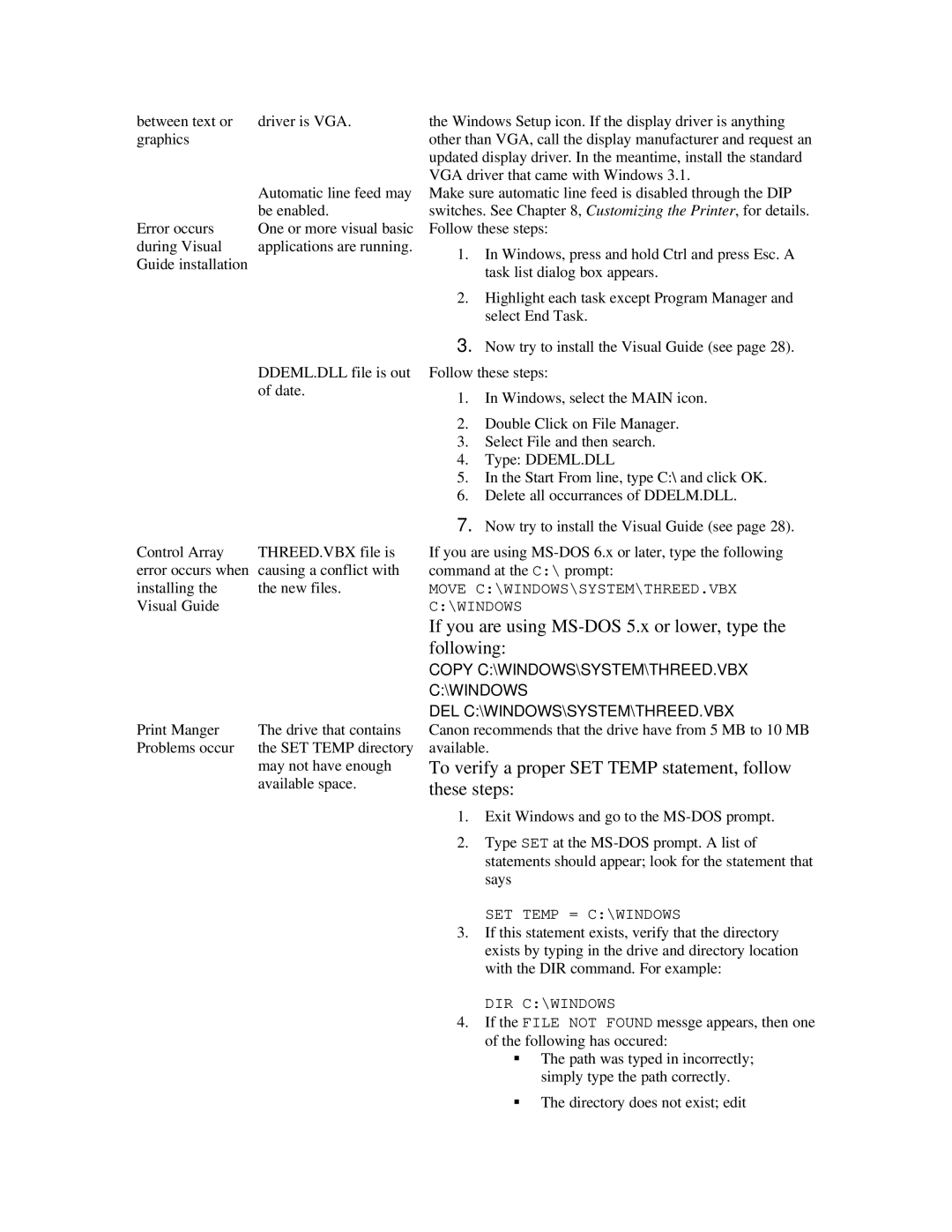 Canon BJ-200ex manual If you are using MS-DOS 5.x or lower, type the following 