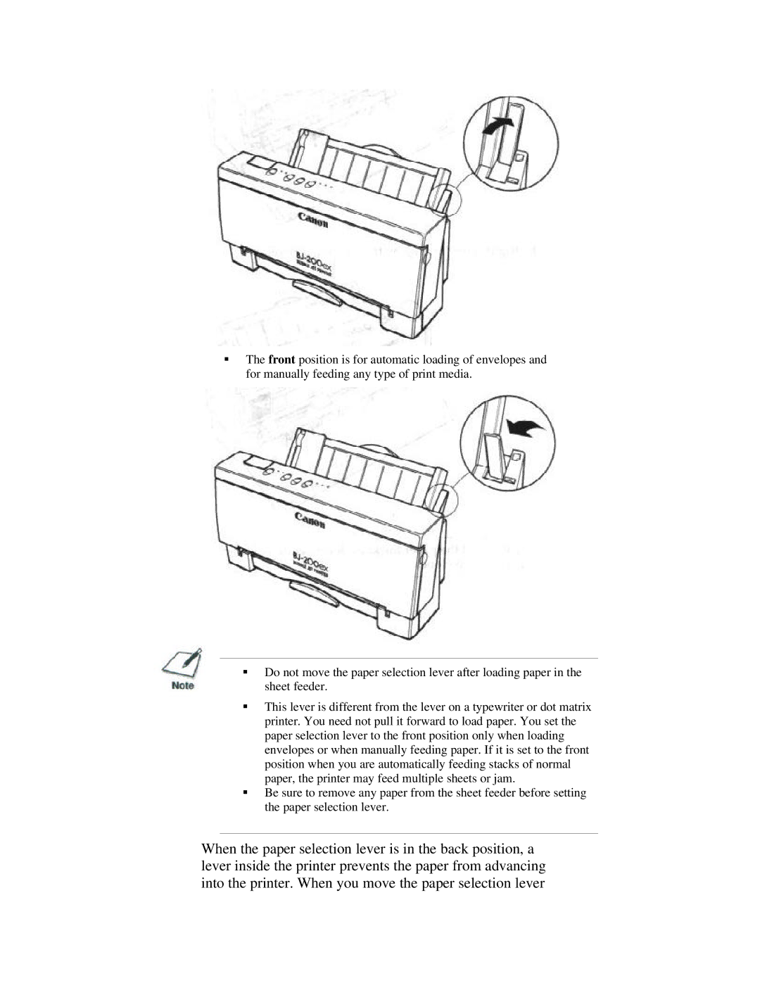 Canon BJ-200ex manual 