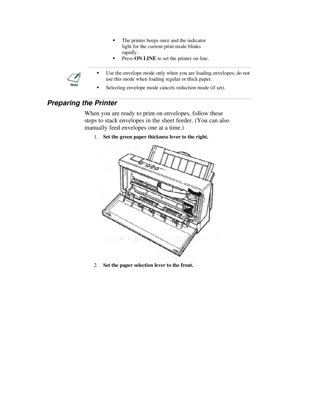 Canon BJ-200ex manual Preparing the Printer 