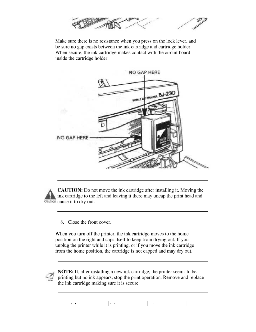 Canon BJ-230 user manual 