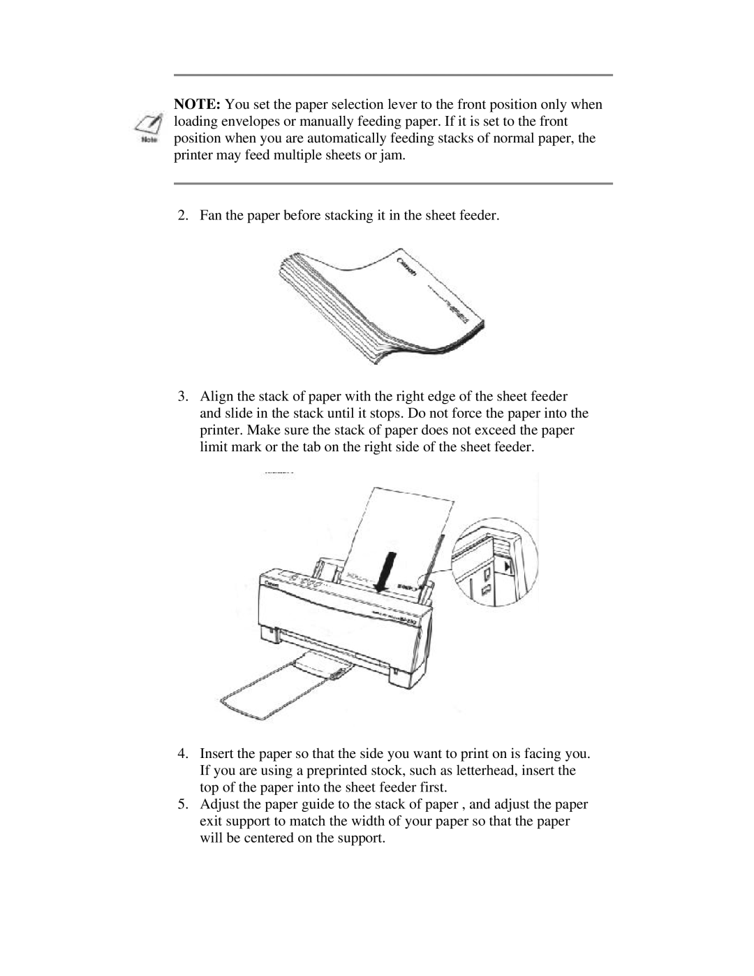 Canon BJ-230 user manual 