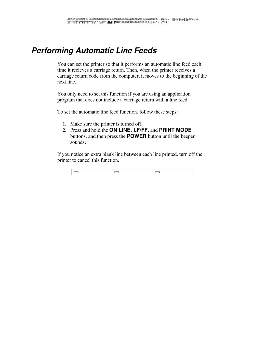 Canon BJ-230 user manual Performing Automatic Line Feeds 
