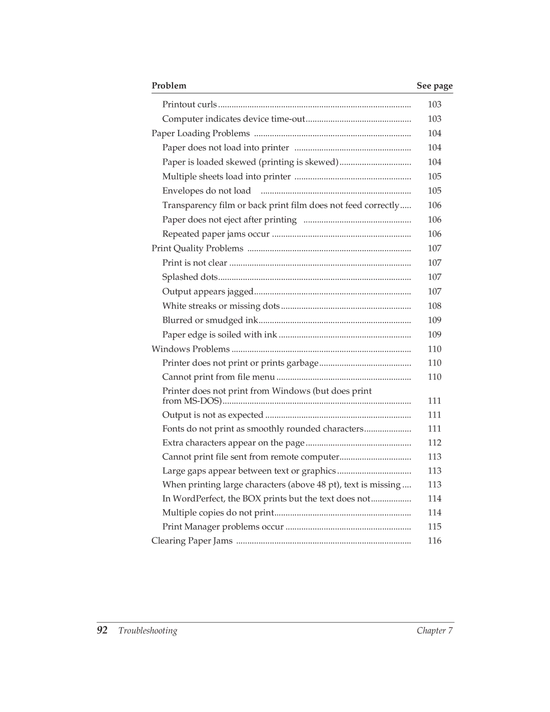 Canon BJ-30 manual Problem See 