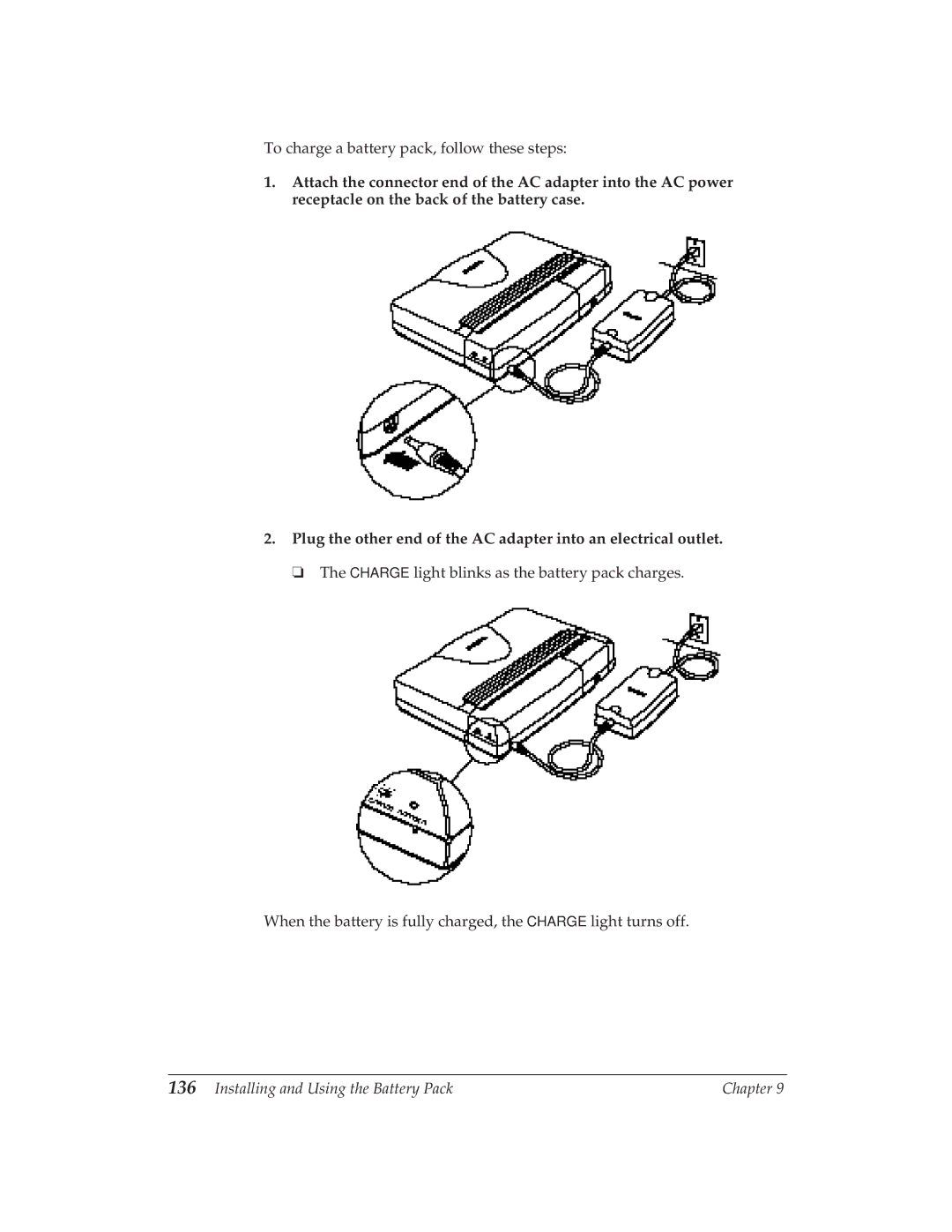 Canon BJ-30 manual To charge a battery pack, follow these steps 