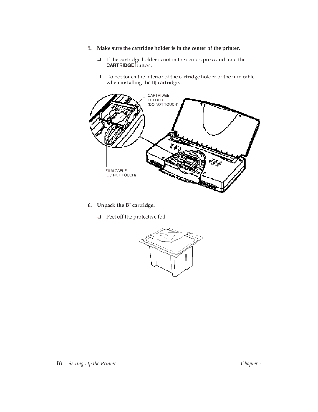 Canon BJ-30 manual Unpack the BJ cartridge 