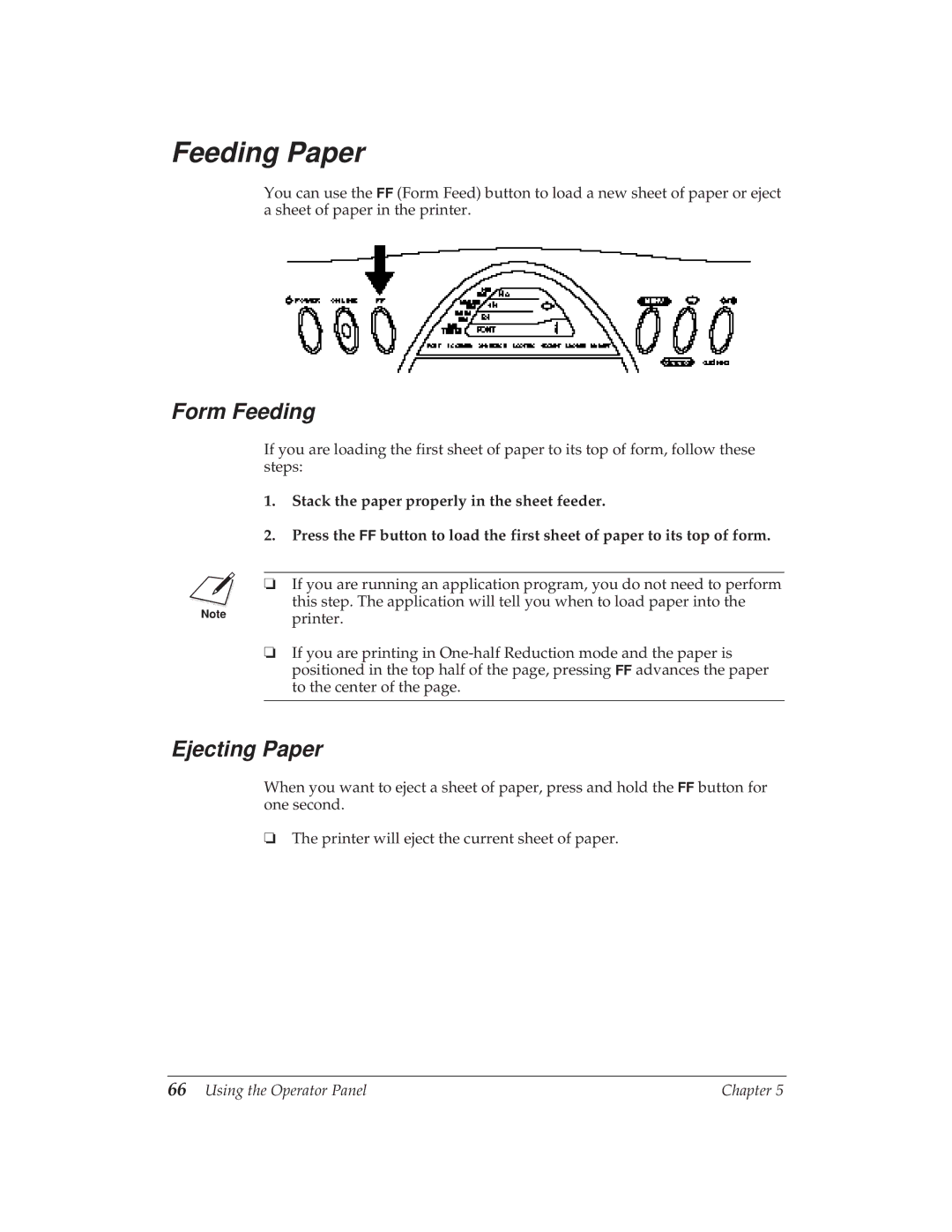 Canon BJ-30 manual Feeding Paper, Form Feeding, Ejecting Paper 