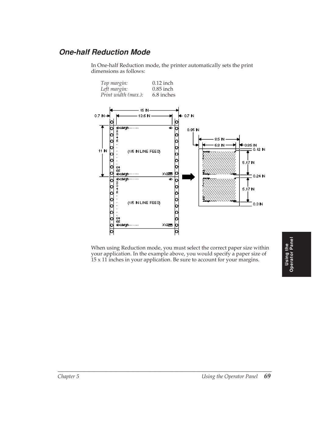 Canon BJ-30 manual One-half Reduction Mode 