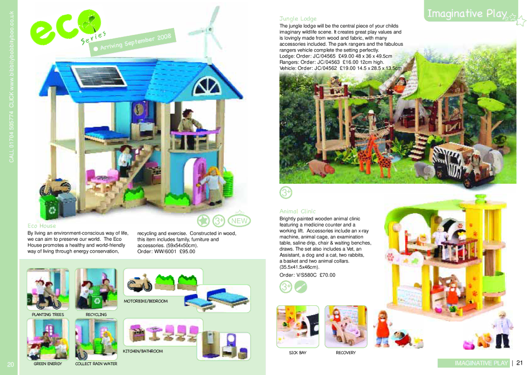 Canon BJ/HY078, BJ/BJ194, BJ/VG045, BJ/HY014, BJ/BJ182, BJ/VG043 manual Imaginative Play, Jungle Lodge, Eco House, Animal Clinic 