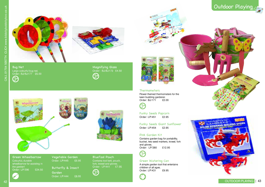 Canon BJ/BJ148, BJ/BJ194 manual Bug Net, Green Wheelbarrow, Vegetable Garden, Butterfly & Insect Garden, Magnifying Glass 