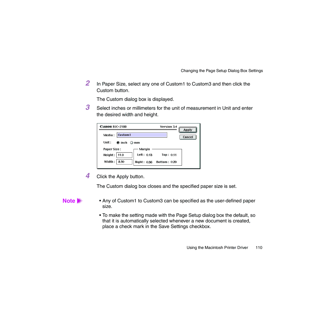 Canon BJC-2100 user manual Using the Macintosh Printer Driver 110 