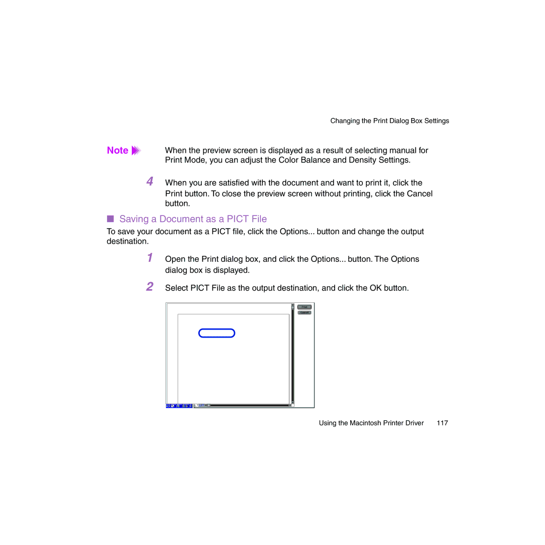 Canon BJC-2100 user manual Saving a Document as a Pict File 