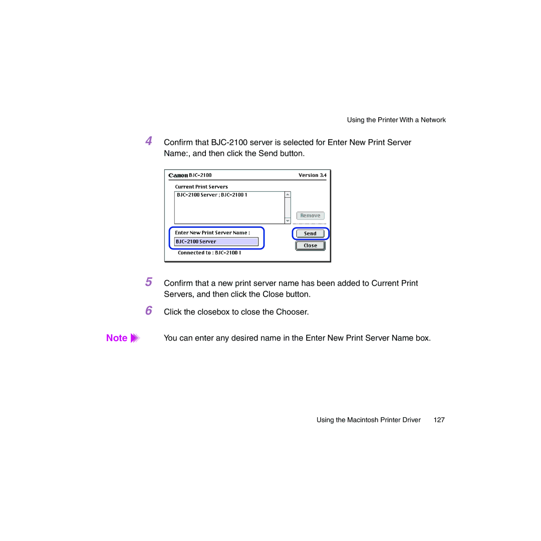 Canon BJC-2100 user manual Using the Macintosh Printer Driver 127 