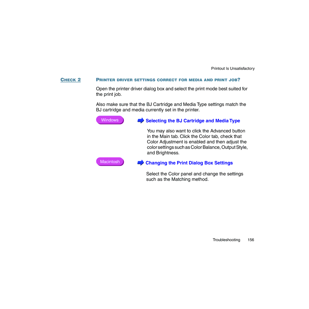 Canon BJC-2100 user manual Selecting the BJ Cartridge and Media Type 