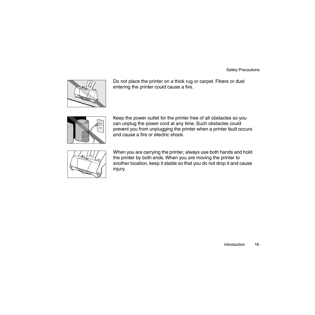 Canon BJC-2100 user manual Safety Precautions 