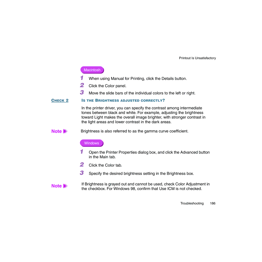 Canon BJC-2100 user manual Is the Brightness Adjusted CORRECTLY? 