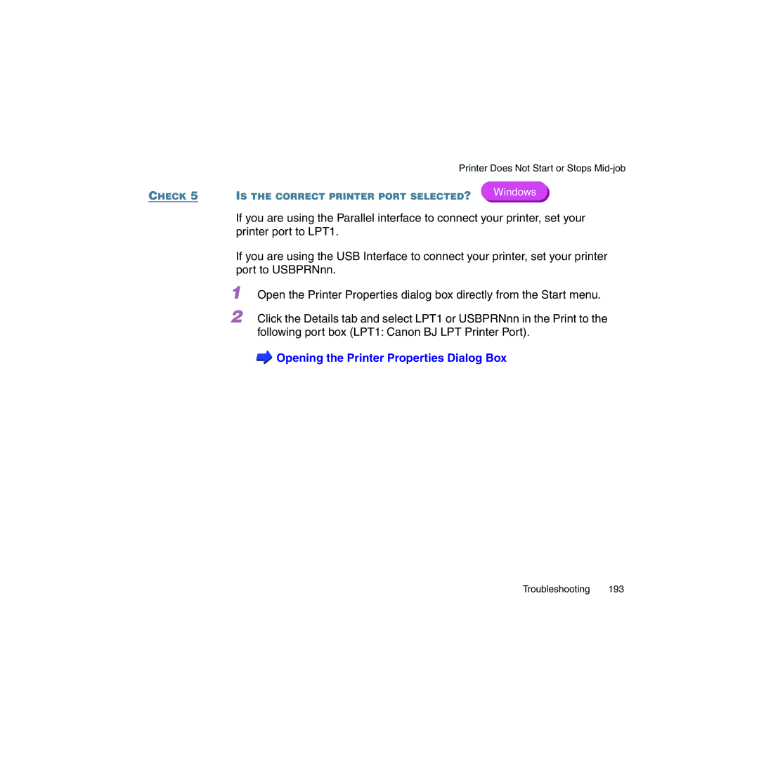 Canon BJC-2100 user manual Check Is the Correct Printer Port Selected ? 