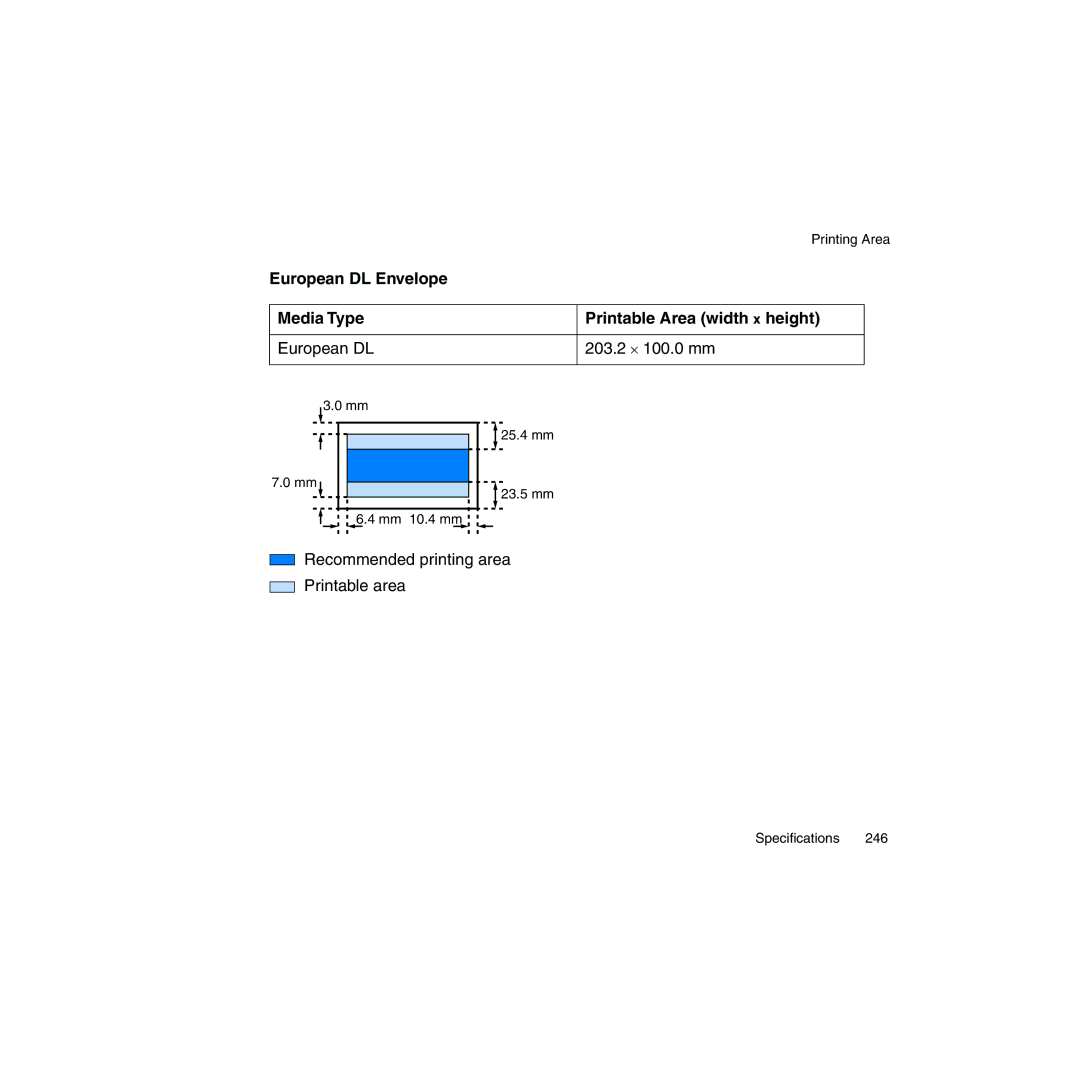 Canon BJC-2100 user manual European DL Envelope Media Type 