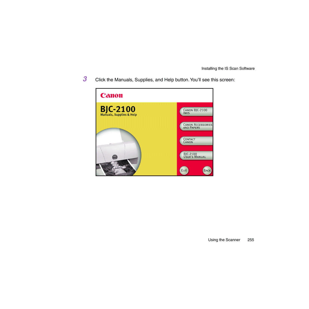 Canon BJC-2100 user manual Installing the is Scan Software 