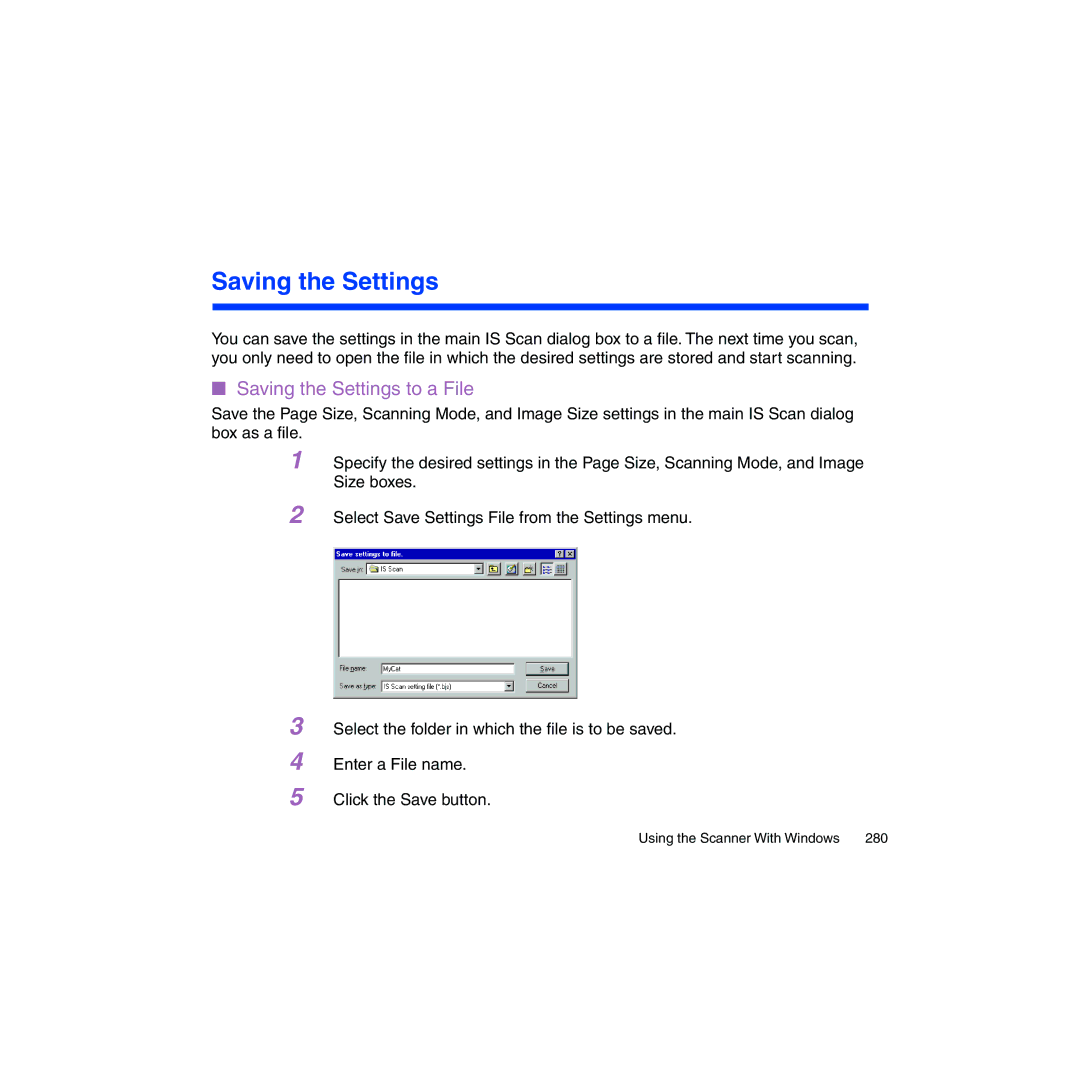 Canon BJC-2100 user manual Saving the Settings to a File 