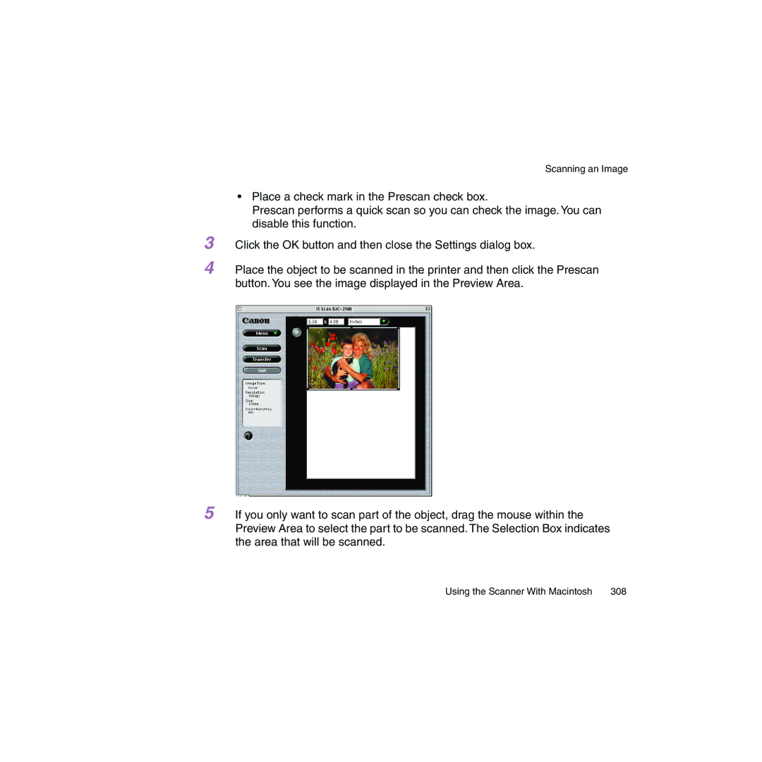 Canon BJC-2100 user manual Scanning an Image 