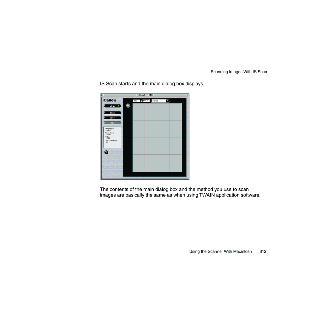 Canon BJC-2100 user manual Scanning Images With is Scan 