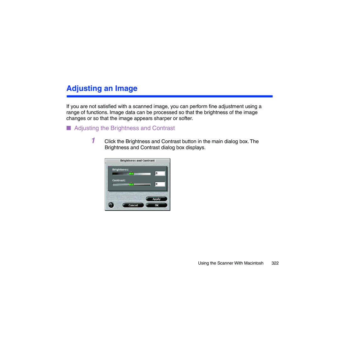 Canon BJC-2100 user manual Adjusting an Image, Adjusting the Brightness and Contrast 