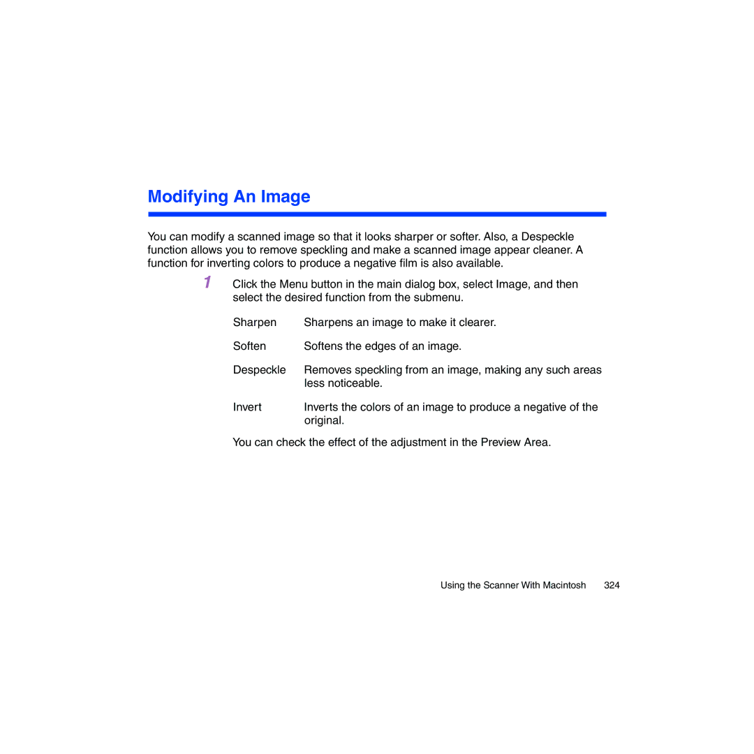 Canon BJC-2100 user manual Modifying An Image 