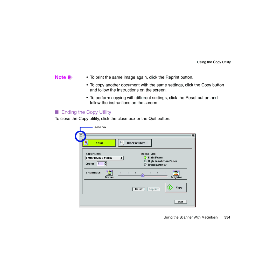 Canon BJC-2100 user manual Ending the Copy Utility 