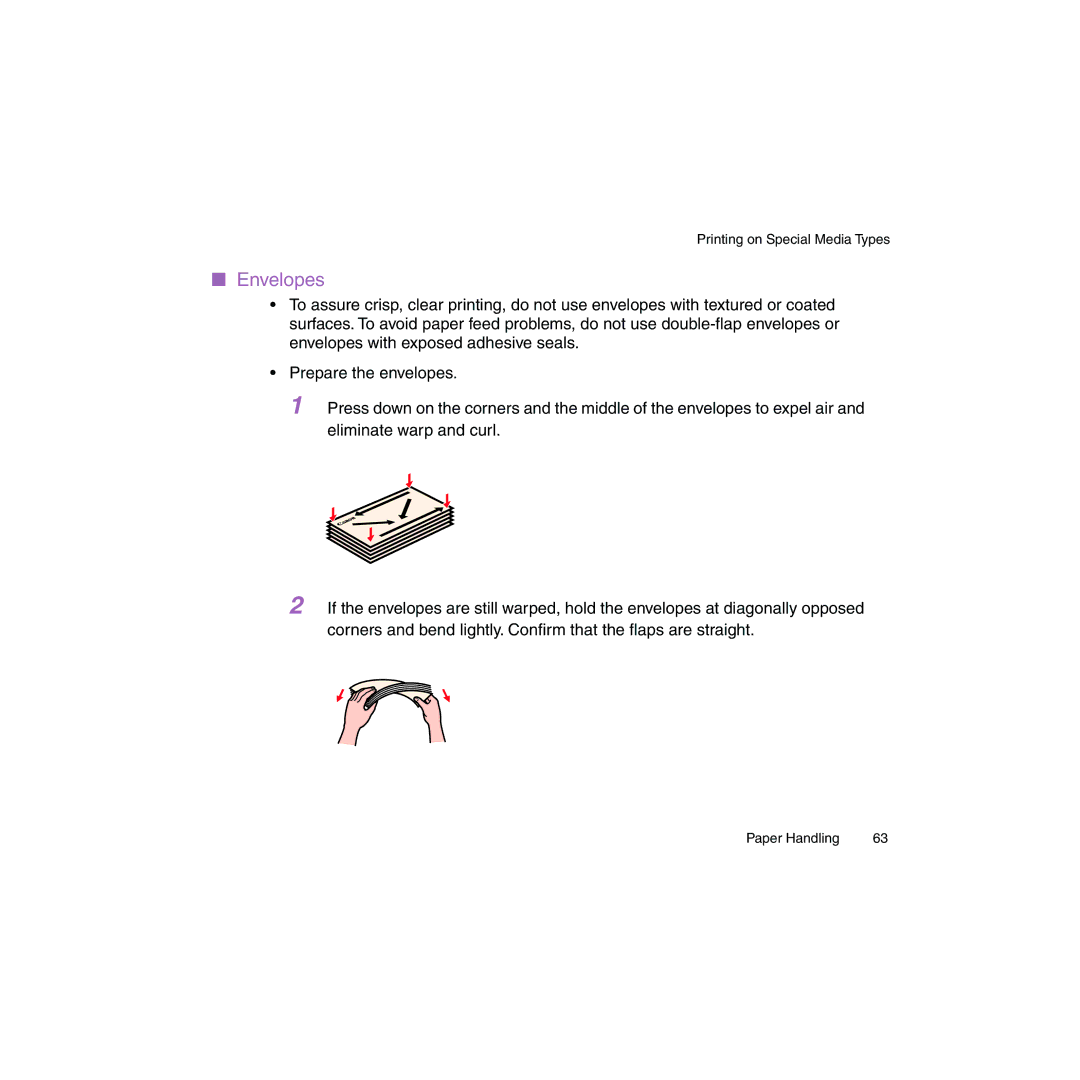 Canon BJC-2100 user manual Envelopes 