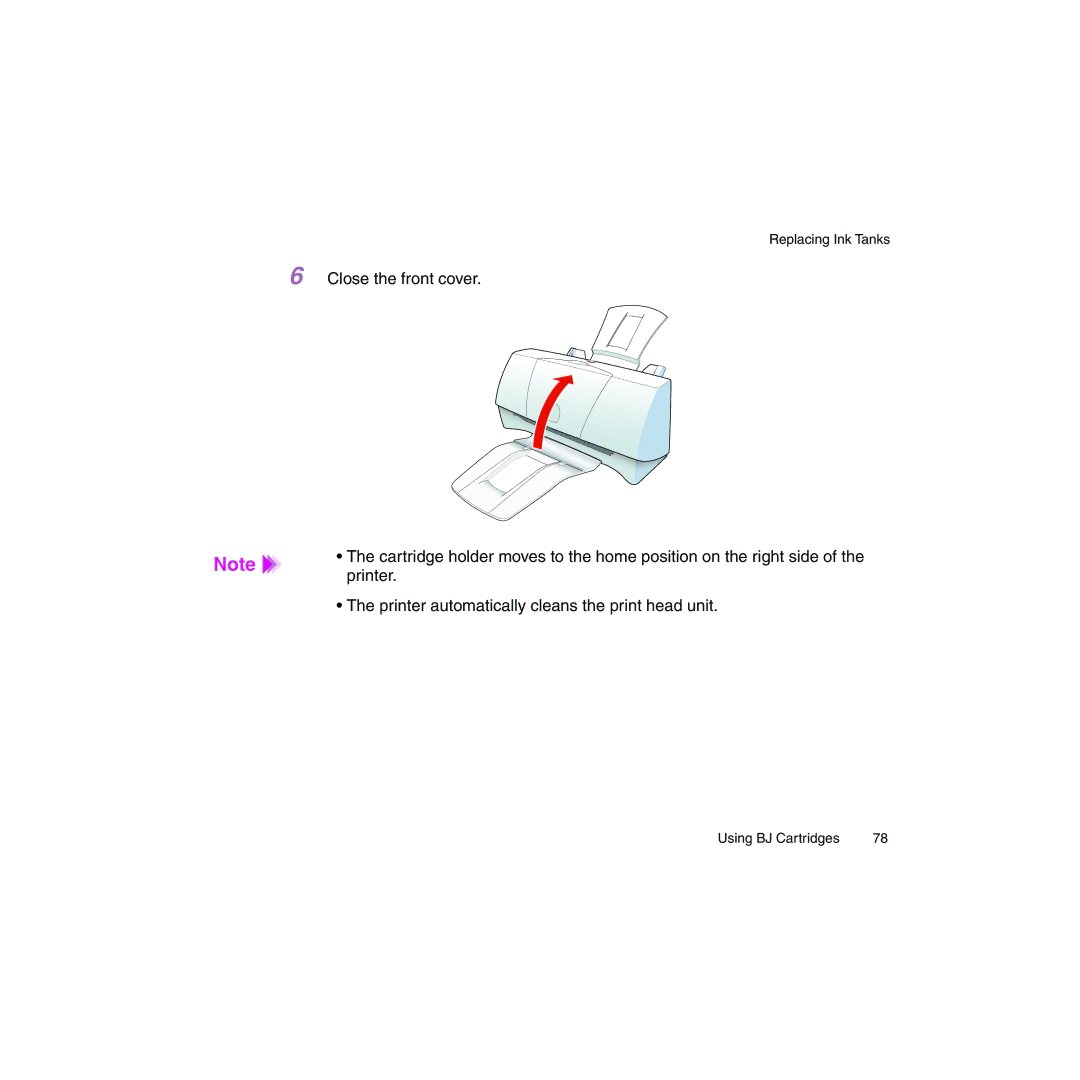 Canon BJC-2100 user manual Replacing Ink Tanks 